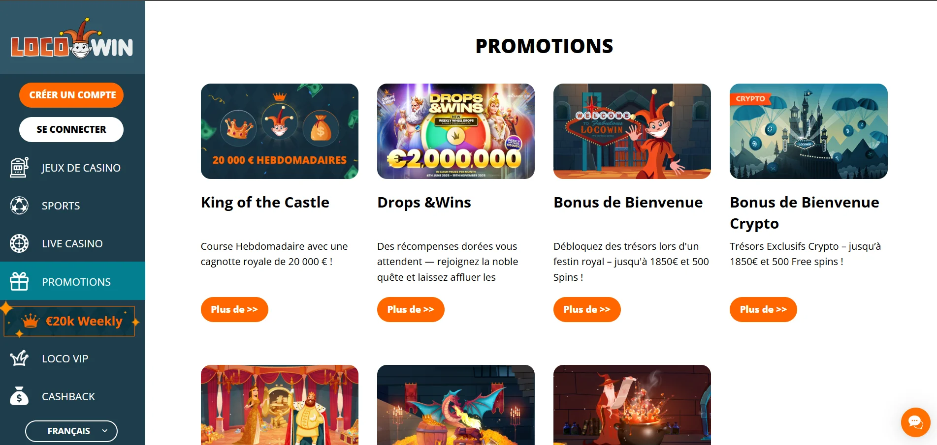 Locowin casino en ligne bonus sans dépôt